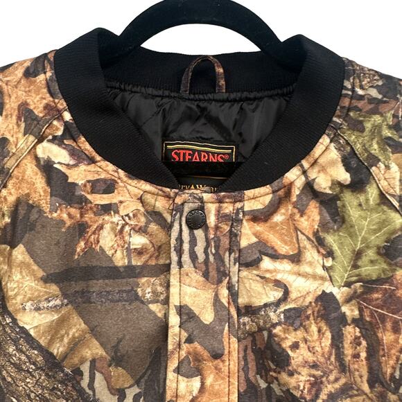 Stearns Camo Jacket Mens Med Quilted Hunting Fishing Outdoors Work Hiking Bomber - Picture 4 of 12
